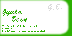 gyula bein business card